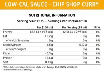Applied Nutrition Fit Cuisine Low-Cal Sauce Chip Shop Curry Нискокалоричен сос с вкус на къри
