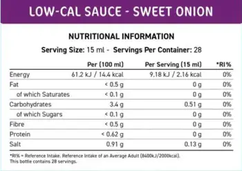 Applied Nutrition Fit Cuisine Low-Cal Sauce Sweet Onion Сос Сладък Лук с Ниско Съдържание на Калории