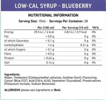 Applied Nutrition Fit Cuisine Low-Cal Syrup Blueberry Сироп с ниско съдържание на калории