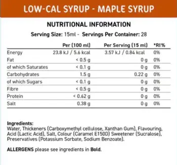 Applied Nutrition Fit Cuisine Low-Cal Syrup Maple - Нискокалоричен кленов сироп