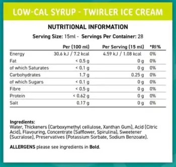 Fit Cuisine Нискокалоричен Сироп / Fit Cuisine Low-Cal Syrup | Twirler Ice Cream