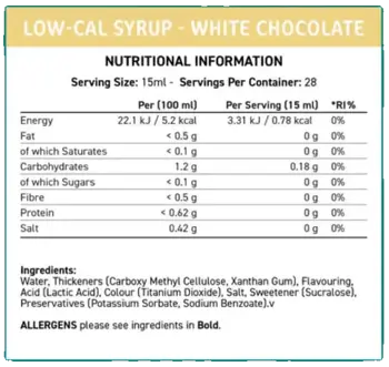 Applied Nutrition Fit Cuisine Low-Cal Syrup Бял Шоколад Нискокалоричен Сироп