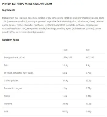 FIT SPO Active Протеинов бар х 12 броя