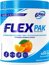 6PAK Nutrition Flex Pak Powder Collagen & Glucosamine, Chondroitin, MSM, Hyaluronic Acid Ставен Комплекс - 400 грама, 20 дози