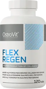 OstroVit Flex Regen Collagen + Glucosamine, Chondroitin, MSM, Hyaluronic Acid Ставен Комплекс с Хиалуронова Киселина - 120 таблетки, 120 дози