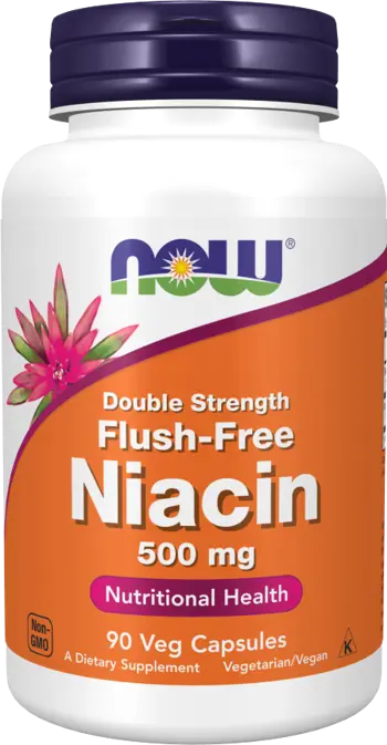 NOW Foods Flush-Free Niacin 500 мг Double Strength Ниацин Витамин Б-3