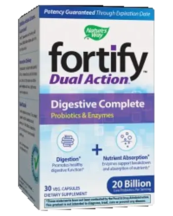 Nature's Way Fortify Dual Action Digestive Complete 20 Billion Active Probiotics За цялостно храносмилане х 30 капсули
