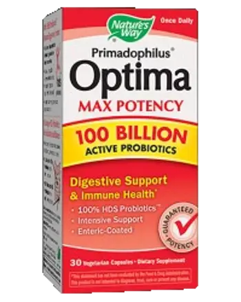 Nature's Way Primadophilus Optima Max Potency 100 Billion Active Probiotics За храносмилане и имунитет х 30 капсули
