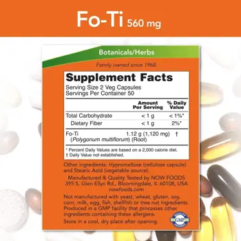 NOW Foods Fo-Ti 560 мг Фо-Ти - 100 веге капсули, 50 дози