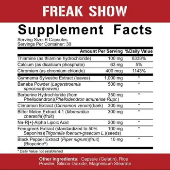 Rich Piana 5% Nutrition Freak Show Insulin Mimicker За оптимизиране на въглехидратния метаболизъм х 180 капсули
