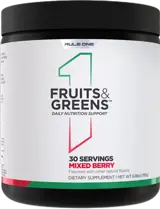 Rule1 Fruits & Greens 2.0 New Formula Комплекс от Плодове, Зеленчуци и Антиоксиданти - 195 грама, 30 дози