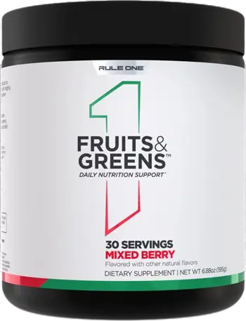 Rule1 Fruits & Greens 2.0 New Formula Комплекс от Плодове, Зеленчуци и Антиоксиданти - 195 грама, 30 дози