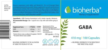 Bioherba GABA 410 mg + Melatonin 1 mg За спокоен сън и намаляване на стреса