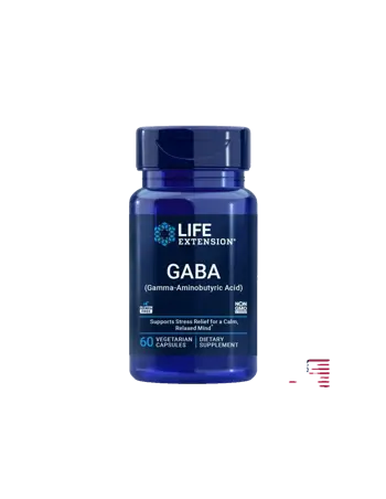 Life Extension GABA (гама-аминомаслена киселина) При безсъние и стрес, 100 mg х 60 веган капсули