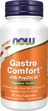 NOW Foods Gastro Comfort™ with PepZin GI™ Специлизирана Формула за Здрава Стомашна Лигавица - 60 веге капсули, 60 дози