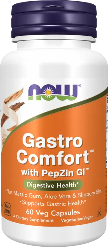 NOW Foods Gastro Comfort™ with PepZin GI™ Специлизирана Формула за Здрава Стомашна Лигавица - 60 веге капсули, 60 дози