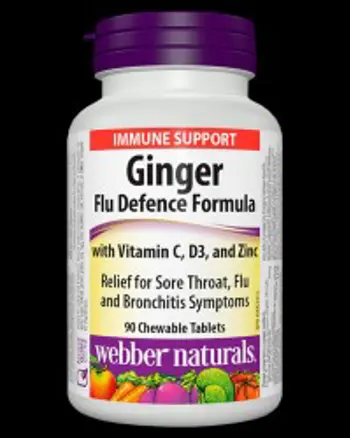 Ginger Flu Defence Formula 90 Дъвчащи таблетки, 90 Дози