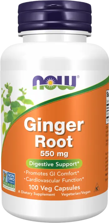 NOW Foods Ginger Root 550 мг Корен от Джинджифил - 100 веге капсули, 100 дози