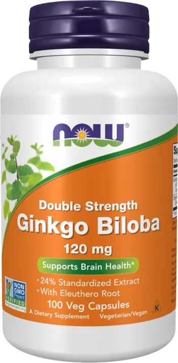 NOW Foods Ginkgo Biloba 120 мг Double Strength Гинкго Билоба