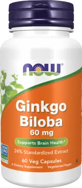 NOW Foods Ginkgo Biloba 60 мг Гинкго Билоба