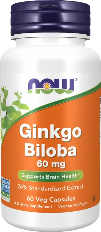 NOW Foods Ginkgo Biloba 60 мг Гинкго Билоба