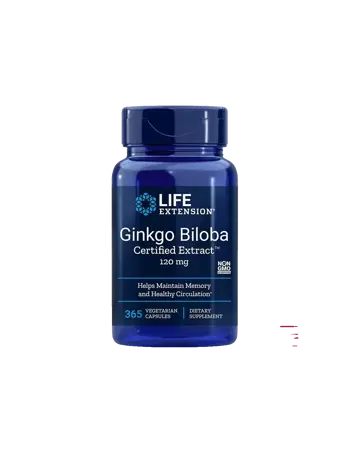 Life Extension Ginkgo Biloba Certified Extract™ Гинко билоба 120 mg х 365 капсули