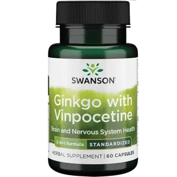Ginkgo with Vinpocetine (Гинко Билоба + Зеленика екстракт) 40 мг - 60 капсули, 30 дози