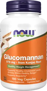NOW Foods Glucomannan 575 мг Глюкоманан - 180 веге капсули, 60 дози