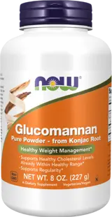 NOW Foods Glucomannan from Konjac Root Pure Powder Глюкоманан Корен от Конджак на Прах - 227 грама, 114 дози