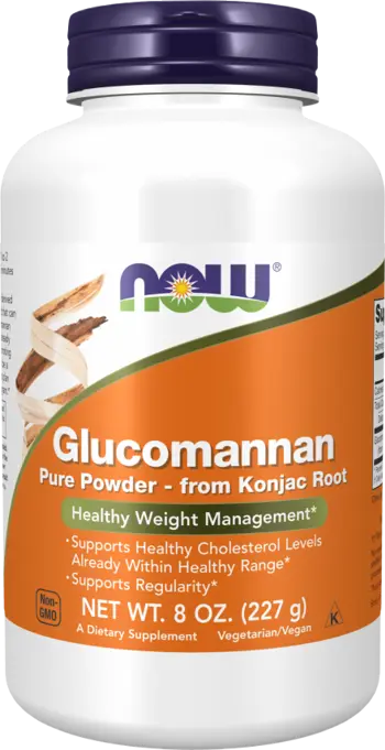 NOW Foods Glucomannan from Konjac Root Pure Powder Глюкоманан Корен от Конджак на Прах - 227 грама, 114 дози