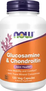NOW Foods Glucosamine & Chondroitin With Trace Mineral Concentrate Глюкозамин, Хондроитин + Mинерали -  120 веге капсули, 60 дози