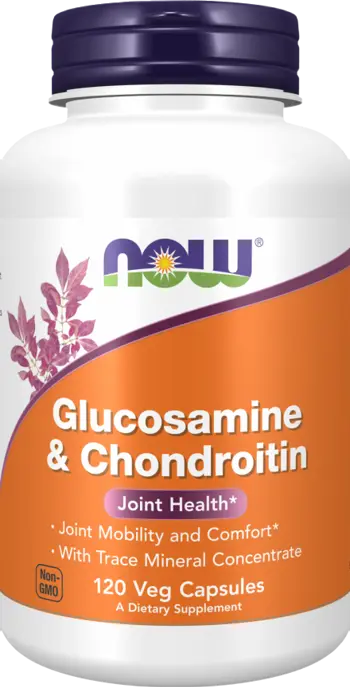 NOW Foods Glucosamine & Chondroitin With Trace Mineral Concentrate Глюкозамин, Хондроитин + Mинерали -  120 веге капсули, 60 дози