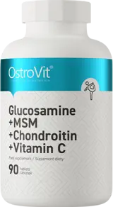OstroVit Glucosamine + MSM + Chondroitin + Vitamin C Глюкозамин Сулфат + МСМ + Хондроитин Сулфат + Витамин C - 90 таблетки, 45 дози