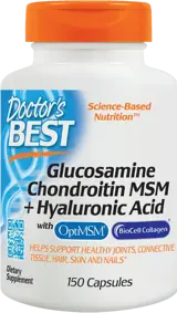 Doctor's Best Glucosamine Chondroitin MSM + Hyaluronic Acid За здрави стави и съединителна тъкан х 150 капсули