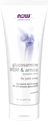 NOW Foods Glucosamine, MSM & Arnica Liposome Lotion Липозомен Успокояващ  Лосион с Глюкозамин, МСМ и Арника -  237 мл