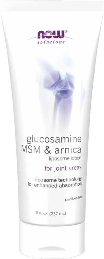NOW Foods Glucosamine, MSM & Arnica Liposome Lotion Липозомен Успокояващ  Лосион с Глюкозамин, МСМ и Арника -  237 мл