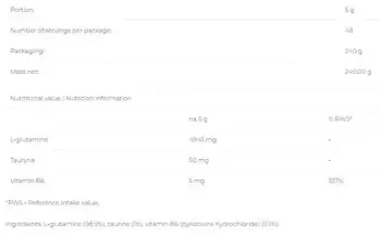6PAK Nutrition Glutamine Pure Глутамин на Прах - 240 грама, 48 дози