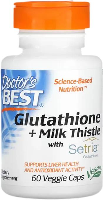 Doctor's Best Glutathione + Milk Thistle Подкрепа за черния дроб и антиоксидантна активност х 60 веге капсули
