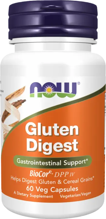 NOW Foods Gluten Digest Enzymes Ензимна Формула - 60 веге капсули, 60 дози