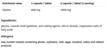 AllNutrition Glycine Forte 800 mg Глицин за сън и възстановяване