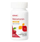 GNC Melatonin 1 мг Cherry - 60 вегетариански таблетки за смучене, 60 дози