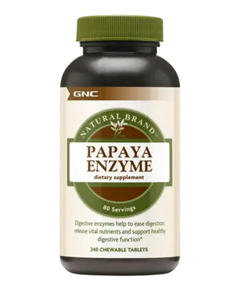 GNC Natural Brand™ Папая Ензими - 240 таблетки за дъвчене, 80 дози