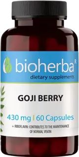 Bioherba Goji Berry 430 mg с Рибофлавин за Зрение и Жизненост