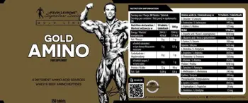 Kevin Levrone Gold Amino Whey & Beef Amino Peptides Комплексни Аминокиселини - 350 таблетки, 35 дози