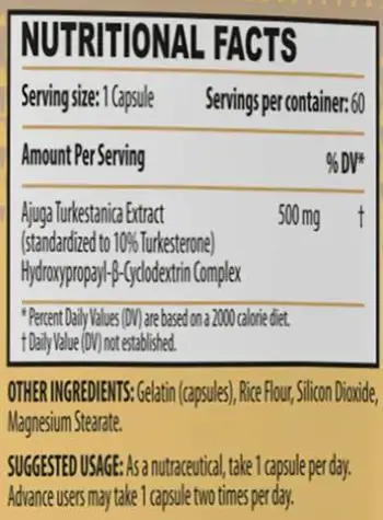 Dexter Jackson Gold Series Turkesterone 500 mg Екдистероид за мускулен растеж и сила х 60 капсули