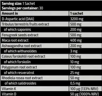 Kevin Levrone Gold Test Pak with DAA, Fenugreek & Tribulus Тестостеронов Бустер - 30 пакета, 30 дози