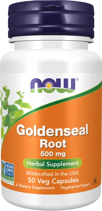 NOW Foods Goldenseal Root 500 мг Екстракт от Корен на Хидрастис - 50 веге капсули, 25 дози