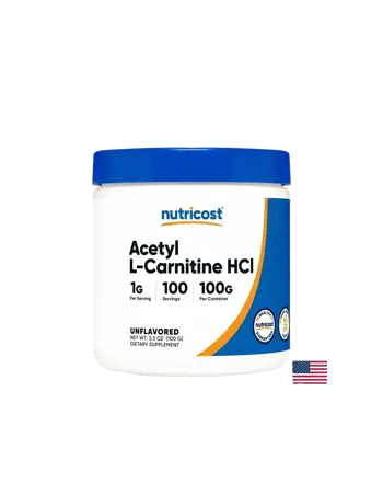 Nutricost Acetyl L-Carnitine HCl Без вкус, 100 грама прах