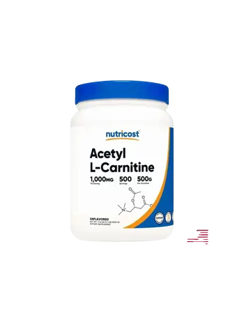 Nutricost Acetyl L-Carnitine Горене на мазнини и мускулна сила, 1000 mg х 500 g, прах
