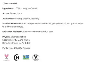 NOW Foods Grapefruit Oil 100% Pure Citrus Paradisi 100% Чисто Масло от Грейпфрут - 30 мл